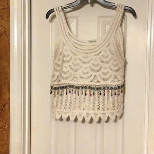 Beautiful Crochet tank top with beads